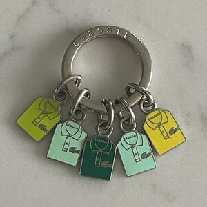 Lacoste Multi-Color Polo Shirt Charm Keyring - Mint, Green & Yellow